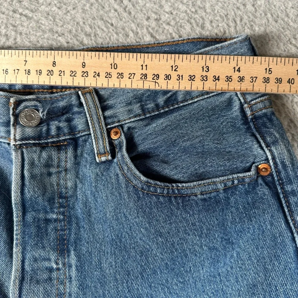 Levis 501 Original Fit Mens Blue Straight Leg Denim Jeans W29 L34 Medium Wash